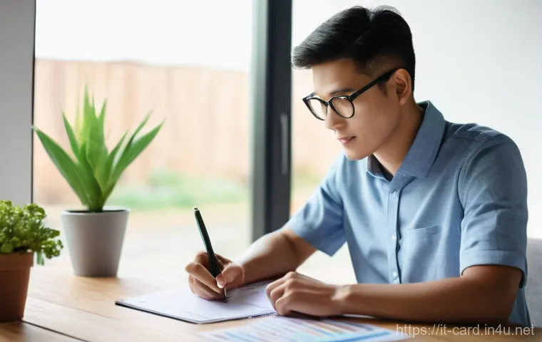 체크카드 결제 한도 설정 - **Prompt 2: Digital Security and Peace of Mind**
    "A person of any age (above 15), with a diverse...